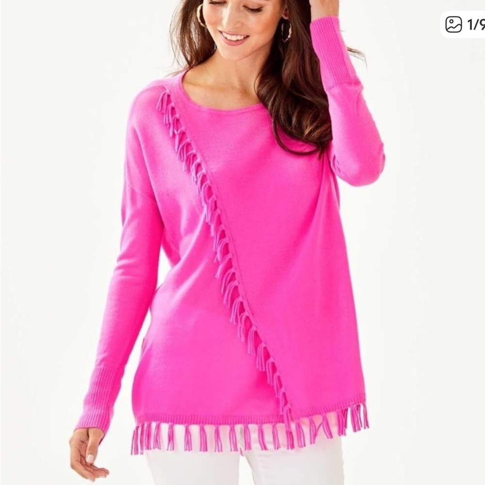 Lilly Pulitzer Emberly pullover sweater in Mandevilla pink